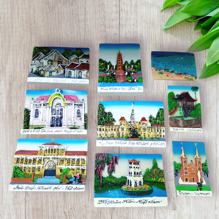 Nam châm hít trang trí tủ lạnh - Phong cảnh Việt Nam / Quà lưu niệm du lịch Việt Nam, chất liệu polyresin