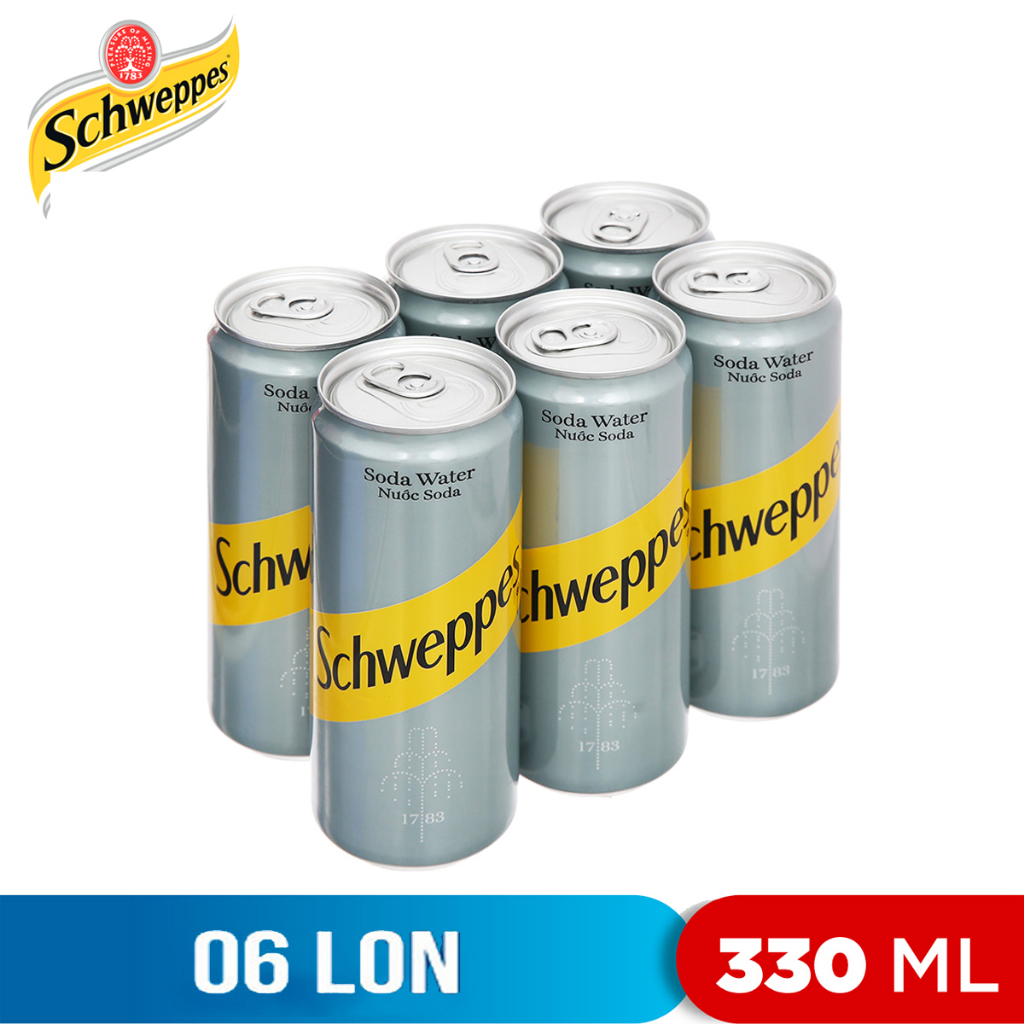 LỐC 6 LON NƯỚC SODA SCHWEPPES 330ML