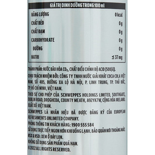 LỐC 6 LON NƯỚC SODA SCHWEPPES 320ML
