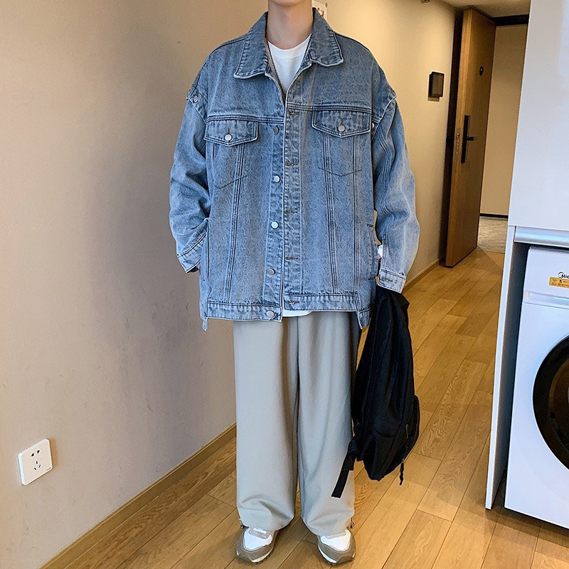 Áo Khoác Jeans Nam Nữ From Rộng Tay Áo Tháo Rời Màu Xanh và Đen Thời Trang Unisex,Chất Vải Dầy Dặn