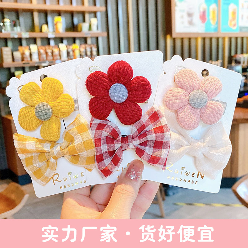 sét 2 kẹp tóc hoa nơ cho bé ( s48)