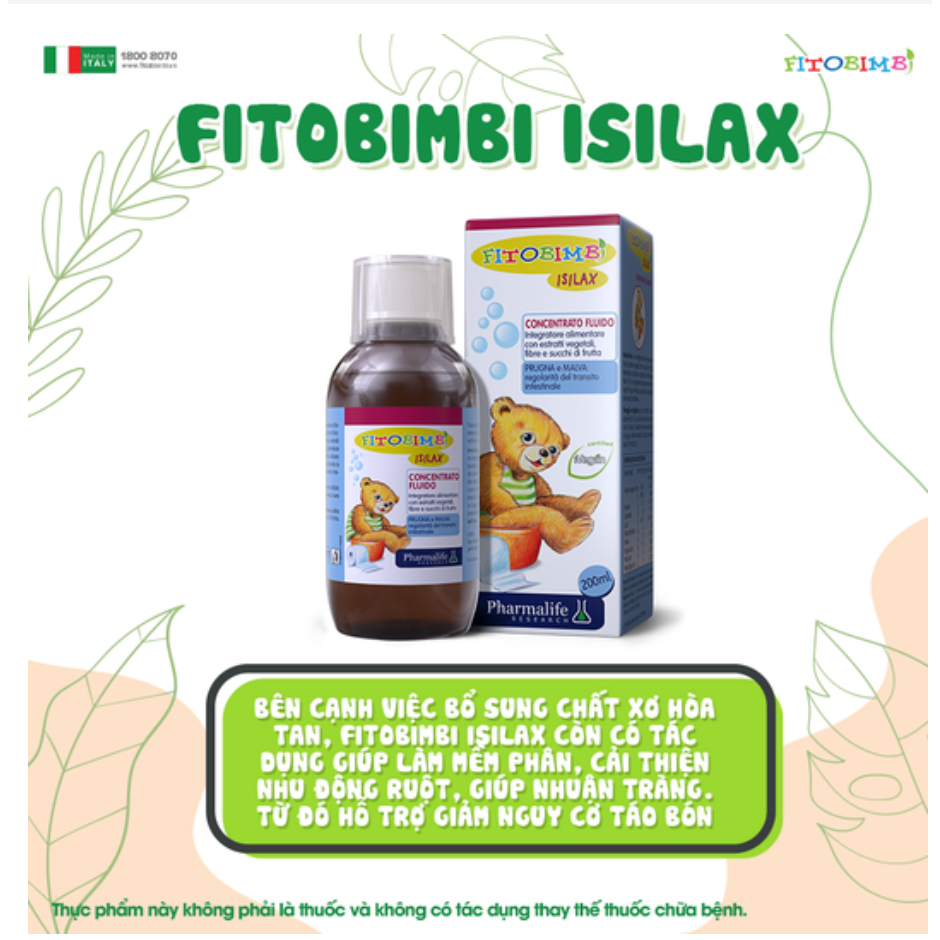 Fitobimbi Isilax - Giảm táo bón, tiêu hóa kém, khó tiêu cho trẻ - 200ml