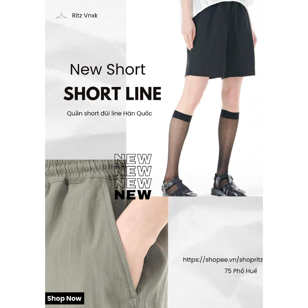Quần short đũi line phong cách thời trang Hàn Quốc