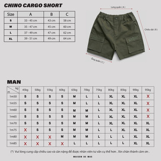 Quần đùi CHINO CARGO SHORT / Black