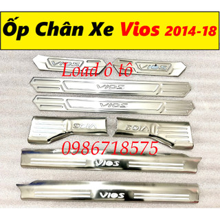 Ốp Bậc Cửa, Nẹp Bước Chân Xe Toyota Vios 2014 - 2018 Chất Liệu Inox