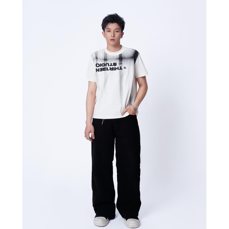 Áo thun nam ngắn tay Streaky Cream T-shirt