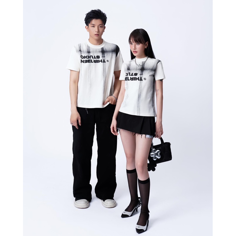 Áo thun nam ngắn tay Streaky Cream T-shirt