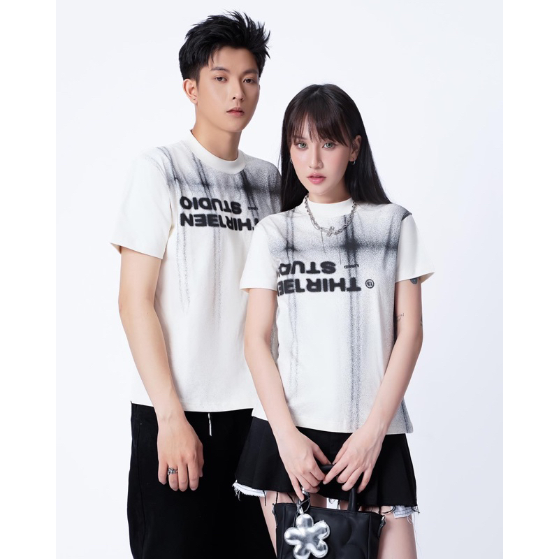 Áo thun nam ngắn tay Streaky Cream T-shirt