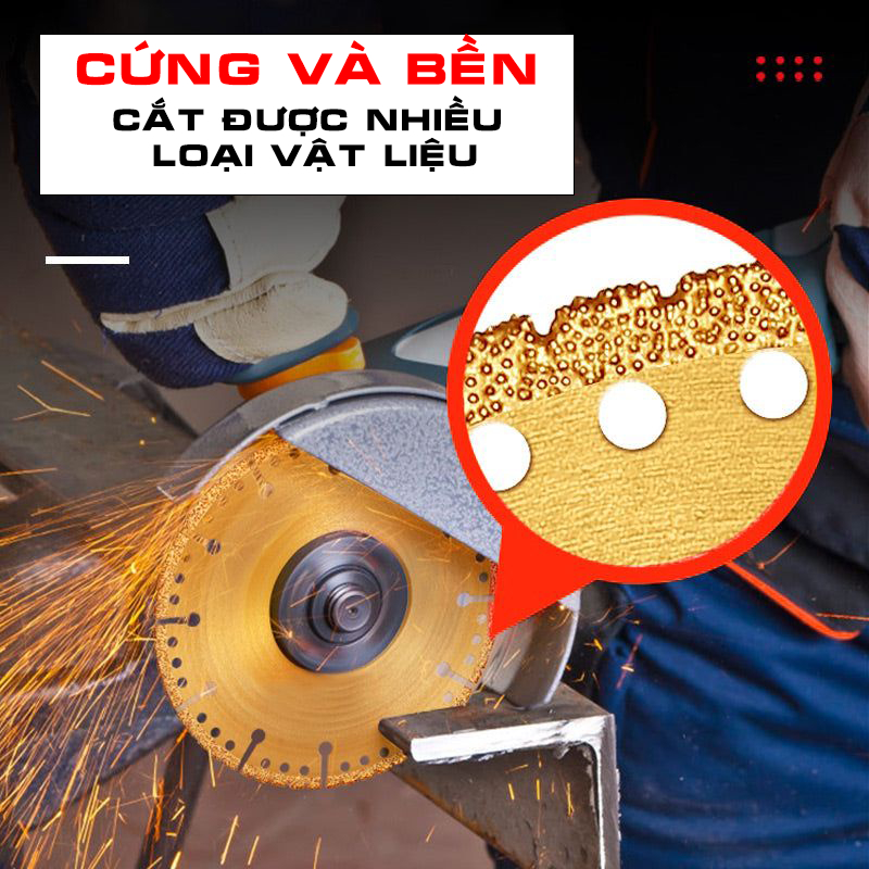 Lưỡi Cắt Mài, Đĩa Mài Kim Cương Bằng Thép Không Gỉ 100mm Đa Năng 5 In 1