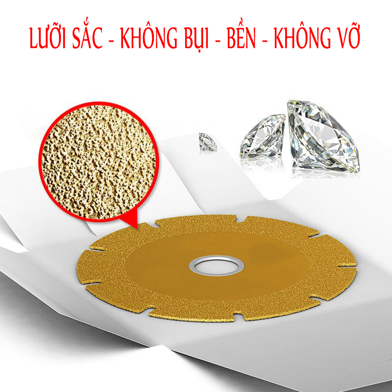 Lưỡi Cắt Mài, Đĩa Mài Kim Cương Bằng Thép Không Gỉ 100mm Đa Năng 5 In 1