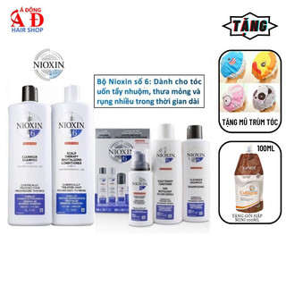 Bộ dầu gội xả Nioxin 6 Chemically Treated Hair USA - Cho tóc uốn duỗi thưa mỏng và rụng nhiều 