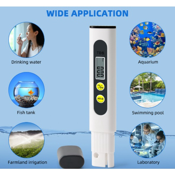 Bút đo TDS điện tử cao cấp - Máy thử nước sạch phiên bản 3 in 1, an toàn cho sức khỏe