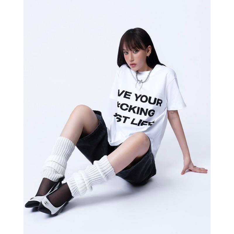 Áo thun ngắn tay LiveUF* White Boxy T-shirt 280gsm