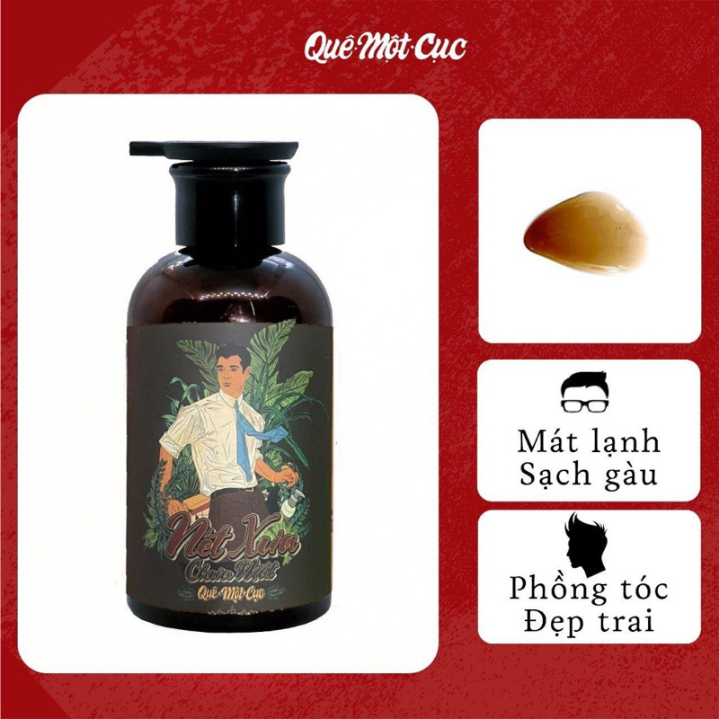 Dầu gội thảo dược bạc hà Quê 1 cục, dầu gội nam the mát, tăng độ đẹp trai cho mái tóc sạch gàu, mềm mượt từ thiên nhiên