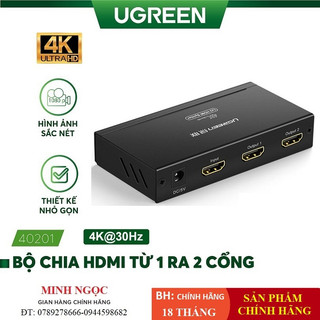 Bộ chia cổng hdmi 1 ra 2 hỗ trợ full hd 4k ugreen 40201 - hàng chính hãng
