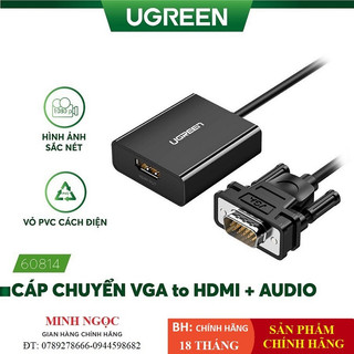 Cáp chuyển vga sang hdmi + audio 3.5mm ugreen 60814 - hàng chính hãng
