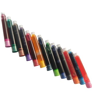13 ống mực nhiều màu, dùng cho cả bút máy và bút lông_ 3.4mm/2.6mm