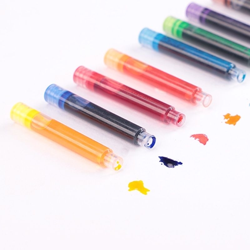 13 ống mực nhiều màu, dùng cho cả bút máy và bút lông _ 3.4mm