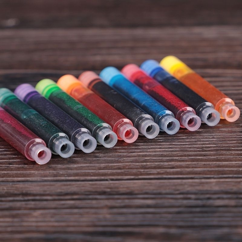 13 ống mực nhiều màu, dùng cho cả bút máy và bút lông _ 3.4mm