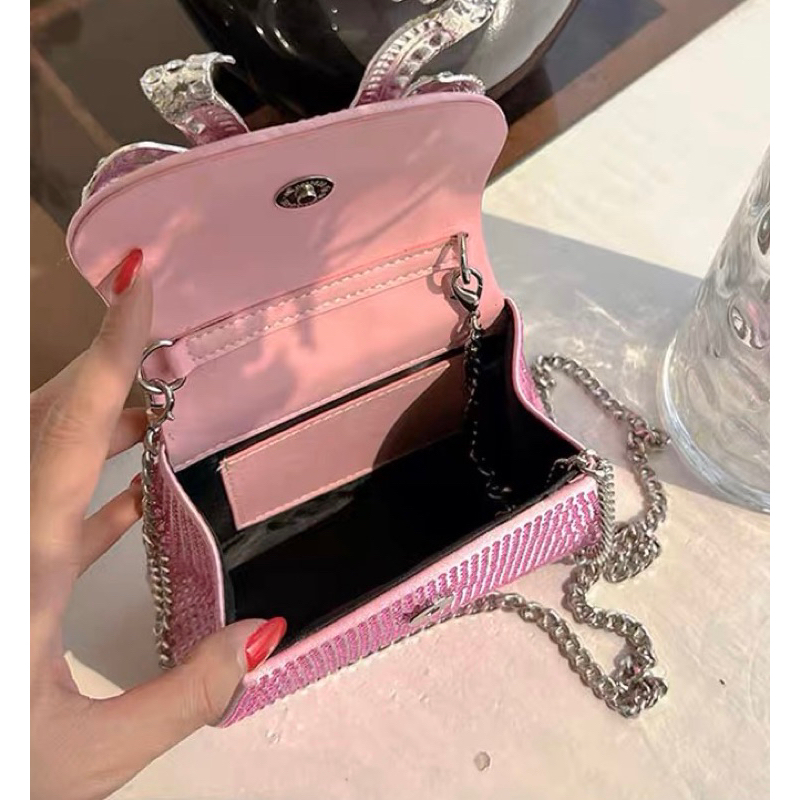 ORDER 💕 Túi xách đính đá nơ nhũ mini size