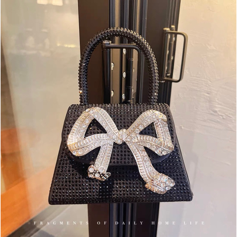 ORDER 💕 Túi xách đính đá nơ nhũ mini size
