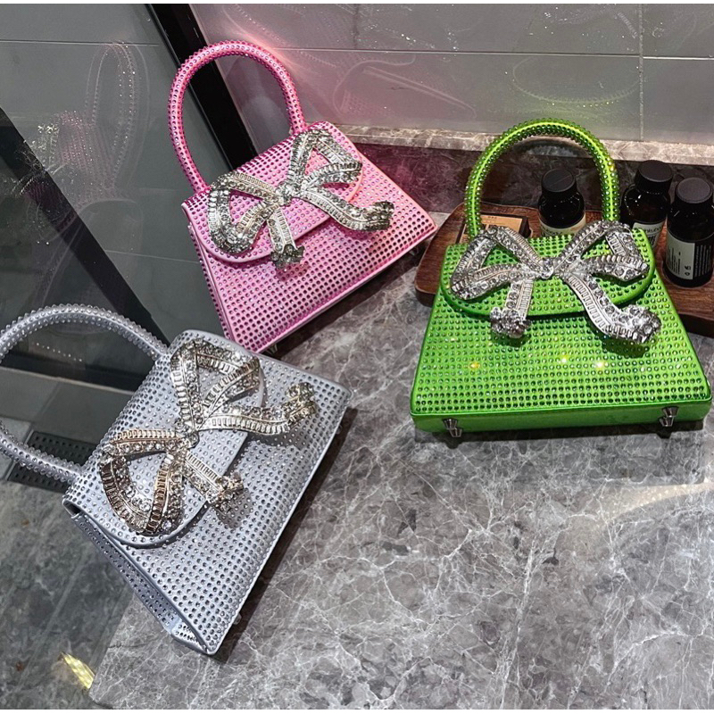 ORDER 💕 Túi xách đính đá nơ nhũ mini size