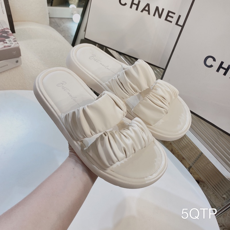 Dép Bệt 2 Quai Da Xịn Nhún Cao Cấp Êm Đẹp