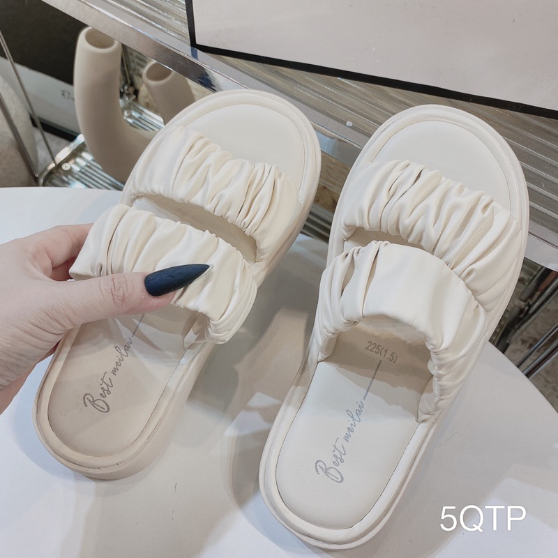 Dép Bệt 2 Quai Da Xịn Nhún Cao Cấp Êm Đẹp