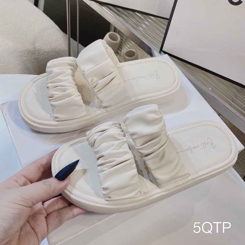 Dép Bệt 2 Quai Da Xịn Nhún Cao Cấp Êm Đẹp