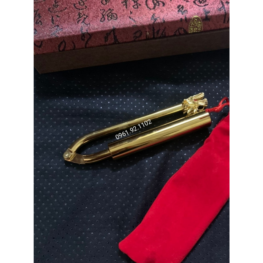 Thước tầm long Que cảm xạ năng lượng Bằng Đồng Thau phong thủy tài lộc cầm tay tháo rời chuyên dụng