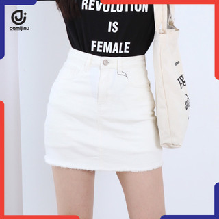 Quần váy jeans nữ tua trắng