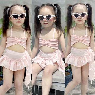 Set Bikini hồng - đỏ cho bé gái