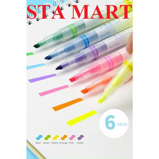 Bút nhớ dòng / bút dạ quang highlight 2 đầu rui no.3027
