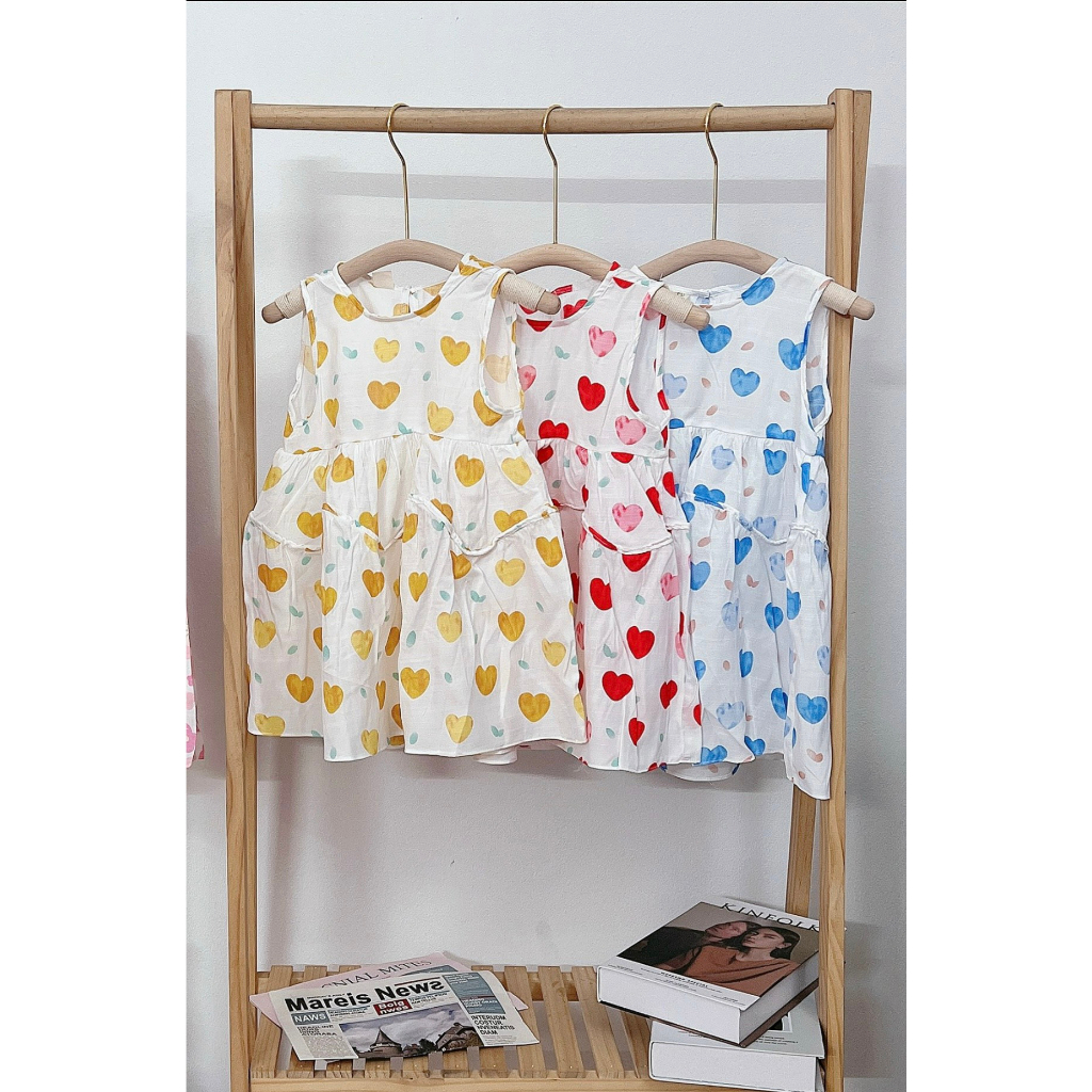 Váy bé gái, chất đũi mềm cực mát cho mùa hè, sz từ 10-18kg, dáng váy xinh yêu lắm