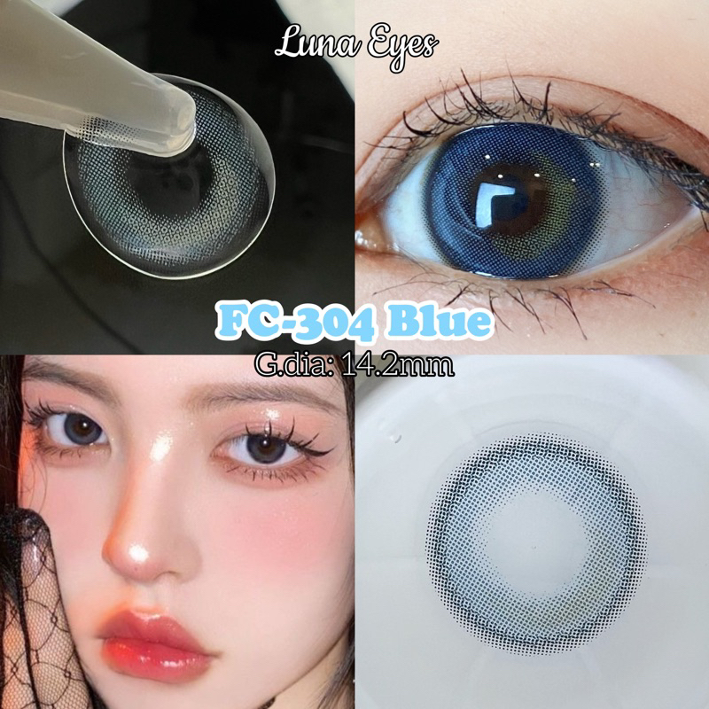 [1 year] Kính áp tròng LUNA EYES mã FC-304 BLUE - Lens size vừa