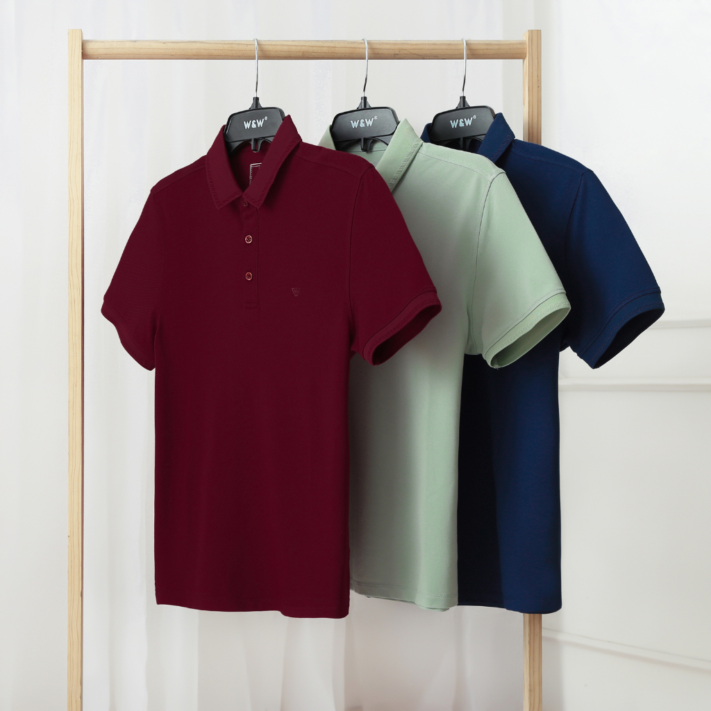 Áo Polo Nam W&amp;W Vải Lotus Cao Cấp Đứng Form, Thấm Hút Mồ Hôi Hiệu Quả WPO116S
