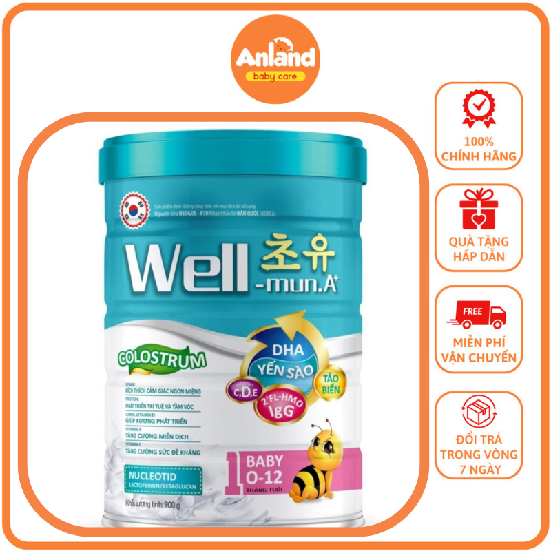 Sữa Bột Wellmun A+ Baby 0- 1 TUỔI - 900GR - Chính Hãng