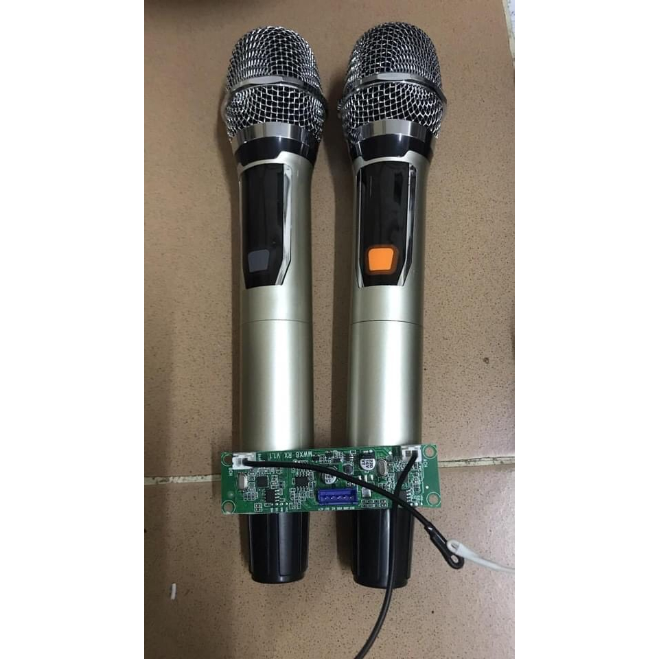 Micro Không Dây Cho Loa Kéo 2 Tay Micro Kèm Bo Mạch Mic - Hàng chuôi Nhôm Cao Cấp