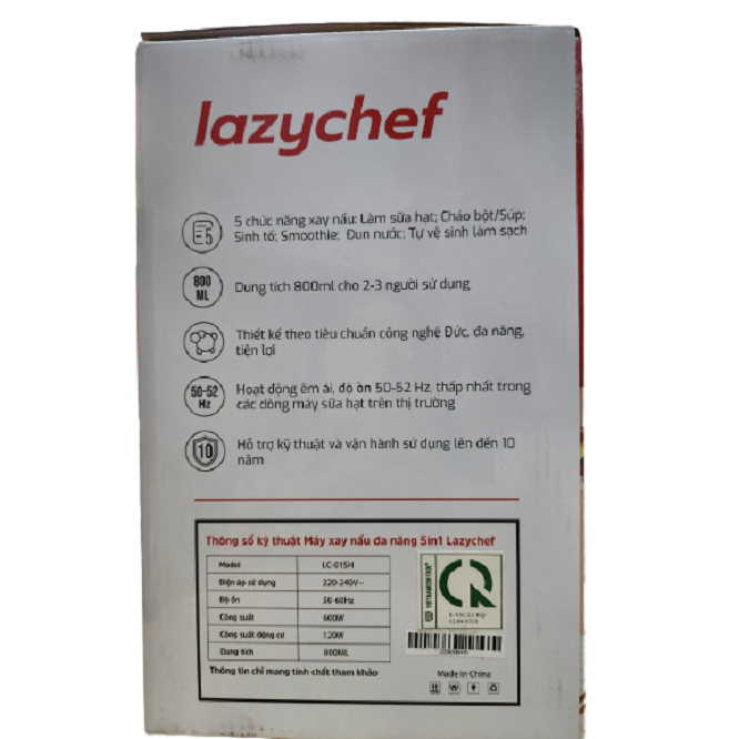 Máy xay nấu đa năng 5 in 1 Lazychef LC-01SH- Tặng quà khi mua hàng- Bảo hành chính hãng