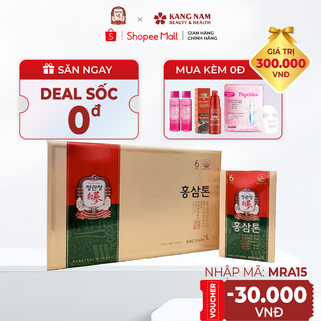 Nước Hồng Sâm Pha Sẵn KGC Cheong Kwan Jang Dạng Gói KRG Tonic Mild 30 Gói