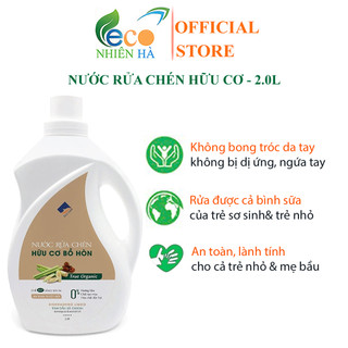 Nước rửa chén hữu cơ ECOCARE 2L tinh dầu thiên nhiên, nước rửa bát cho bé, an toàn da tay