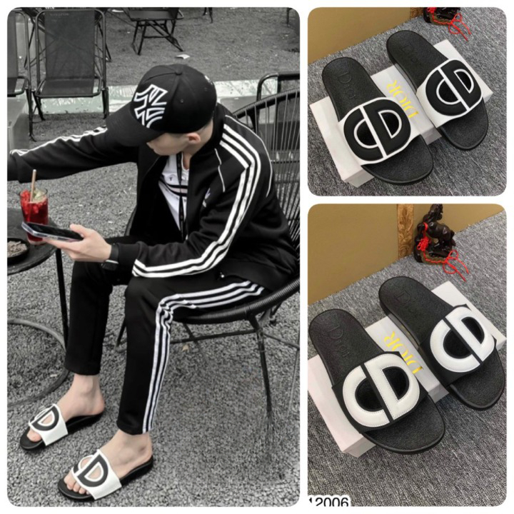 Dép CD Nam Nữ New Slides Di.or Chữ CD in nổi - Dép Dior Bản Cao Cấp Full Box SamStore