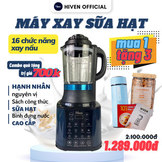 Máy xay nấu đa năng – Máy làm sữa hạt Hiven, Máy xay sữa hạt đa năng 16 chức năng xay nấu 1750ml – Bảo hành 12 tháng