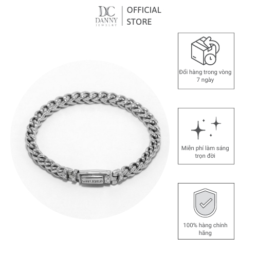 Lắc Tay Nam Bạc Thổ Nhĩ Kỳ Danny Jewelry Xi Rhodium Cao Cấp Không Đen II2T0019