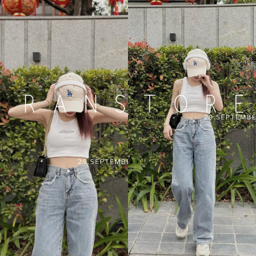 Áo croptop ba lỗ cổ tròn basic phong cách mùa hè năng động, áo kiểu nữ dáng ôm body form fit style ulzzang ranstore