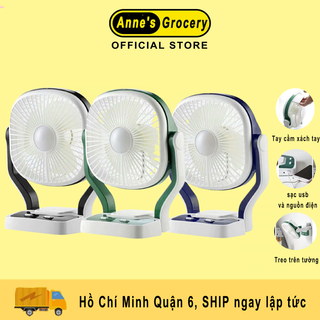 Quạt đèn cầm tay sạc usb văn phòng Quạt đèn bàn 3 trong 1 có thể sạc trong trường hợp khẩn cấp