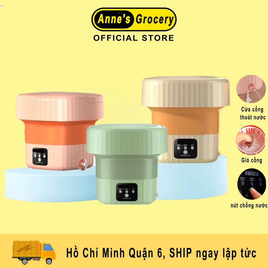 Máy giặt gấp mini máy giặt nhỏ cho bé máy giặt ký túc xá sinh viên giặt bạc xanh bạc công nghệ khử trùng có van xả