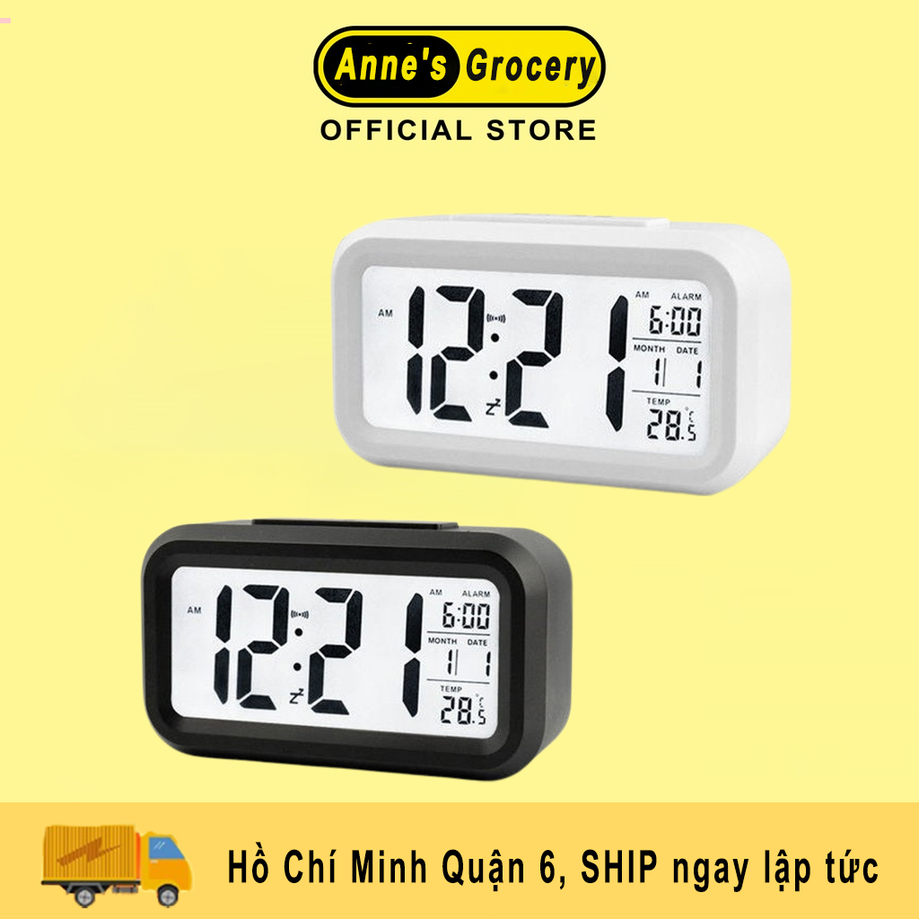 Sạc đồng hồ báo thức sinh viên thời gian báo thức đa chức năng cảm biến thời gian lịch báo nhiệt độ đồng hồ điện tử