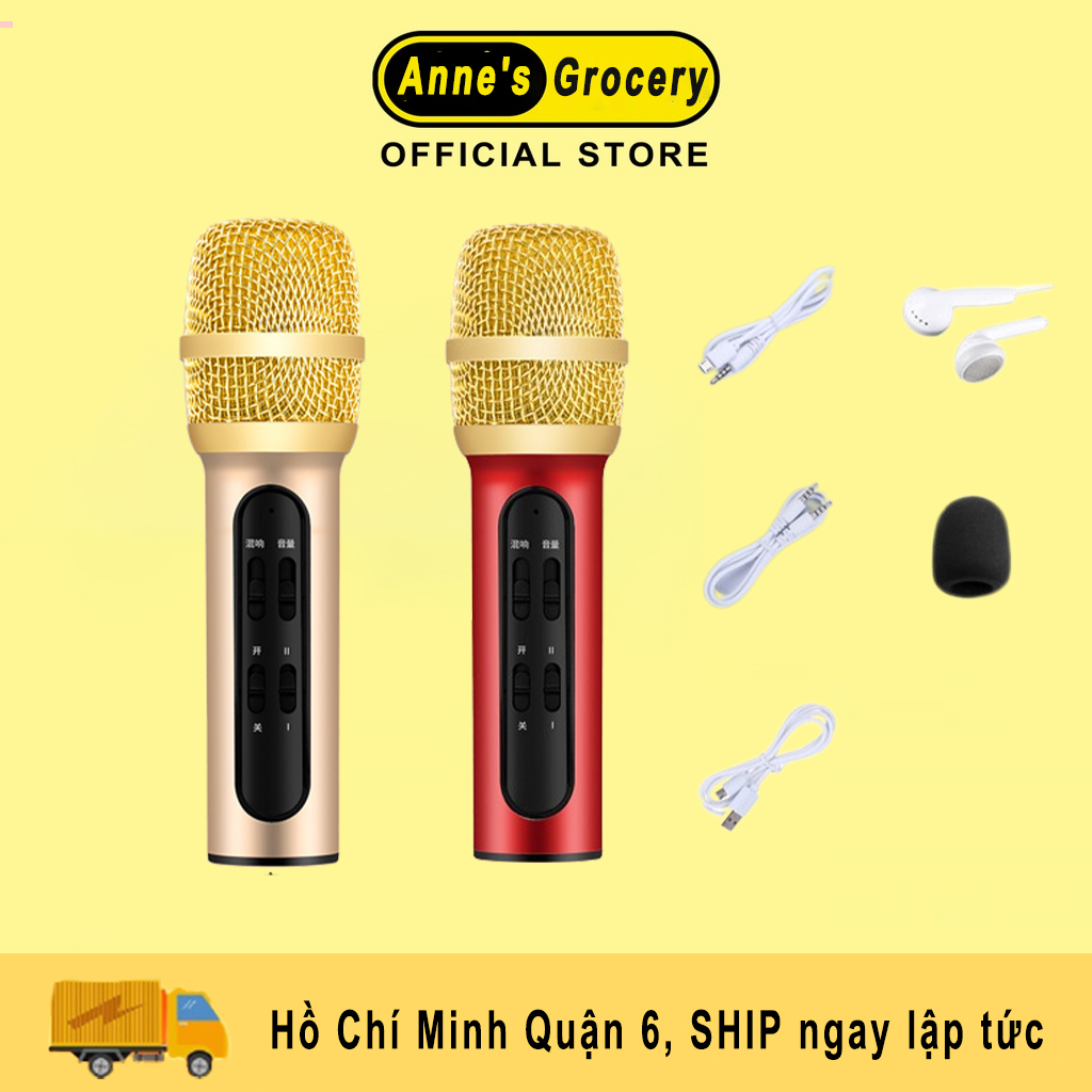 Hợp Với Mọi Loại Điện Thoại Mic Hat Karaoke Kiem LoaMicro Thu Âm Tại Nhà Micro Karaoke Livestream Kiêm Sound Card