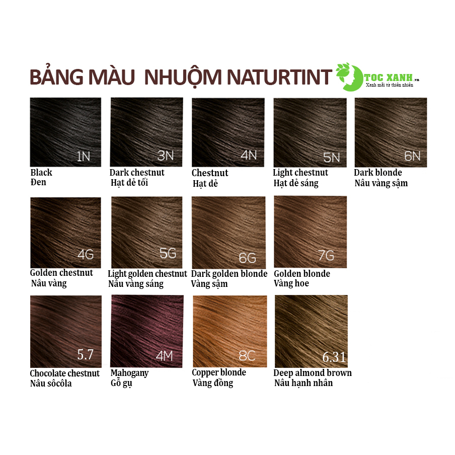 Gel nhuộm phủ bạc, dưỡng tóc với 27 thảo mộc Naturtint chính hãng Tây Ban Nha